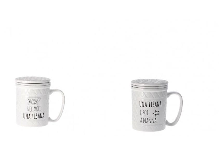 Tisaniera in ceramica con coperchio e filtro