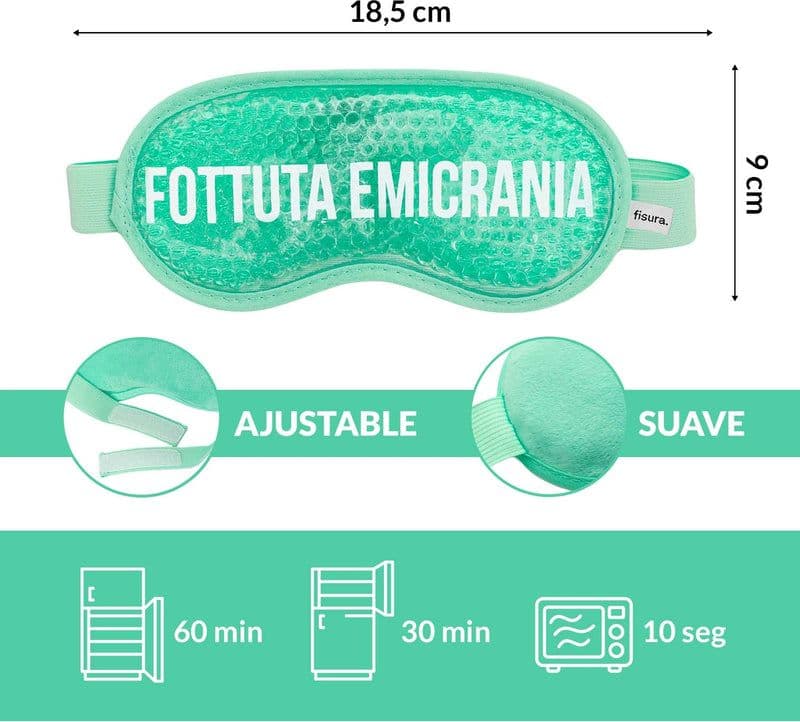 FISURA Maschera gel verde menta con scritta "Fottuta Emicrania" - 3
