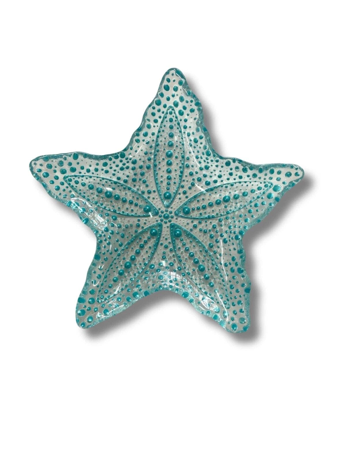 Piatto stella in vetro seashell turchese 17cmH&H