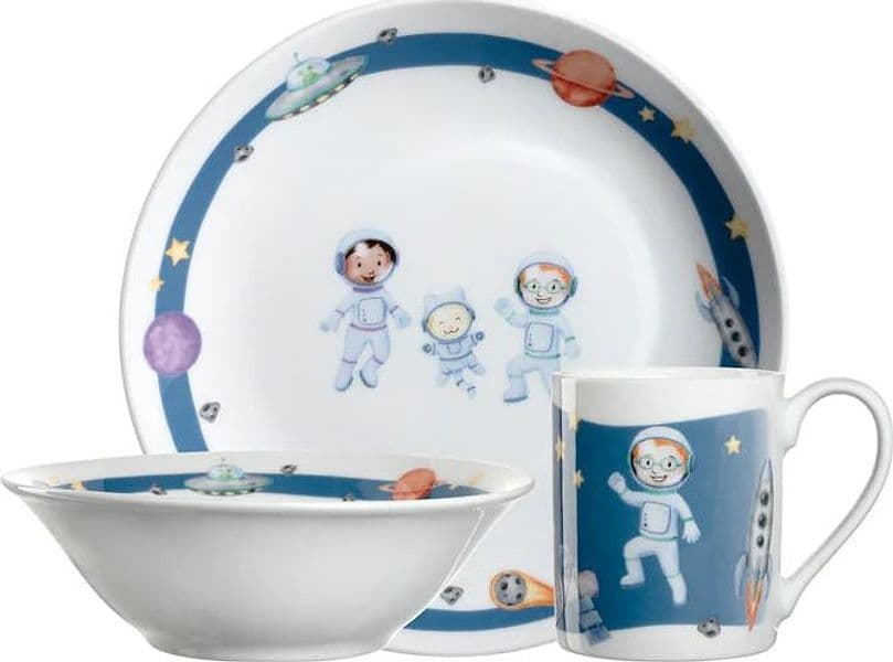 Stoviglie 3 pezzi per bambini avventura Spazio