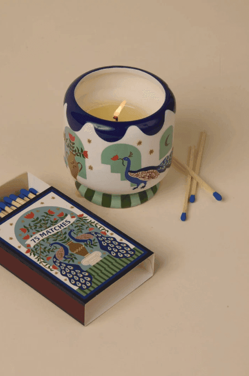 Candela Profumata Adopo Peacock - In ceramica- Confezionato in Scatola - 4