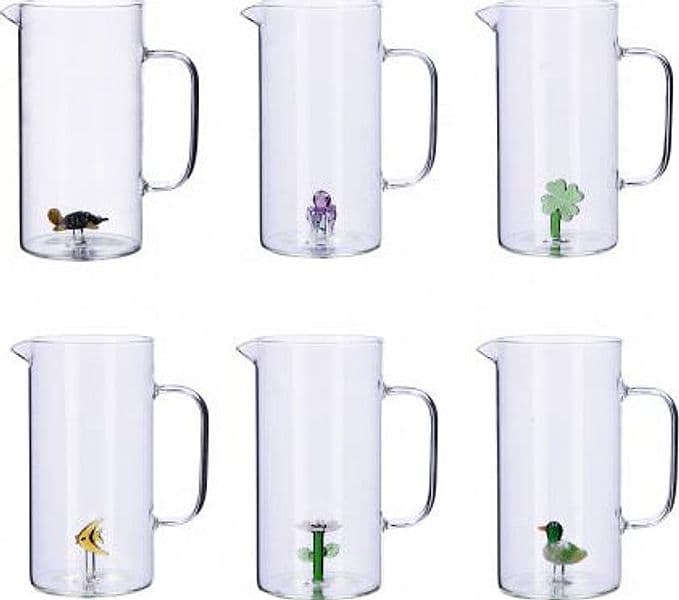 Caraffa vetro con figura 3D 1,2cl 6modelli a vostra scelta