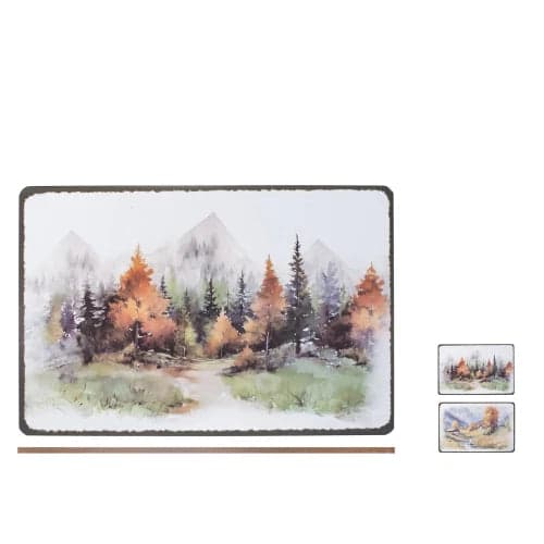 Set due tovagliette In sughero decoro bosco 43x28 cmH&H