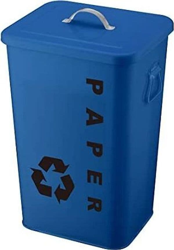 Bidone paper in acciaio capacitâ?¦ 26 lt blu