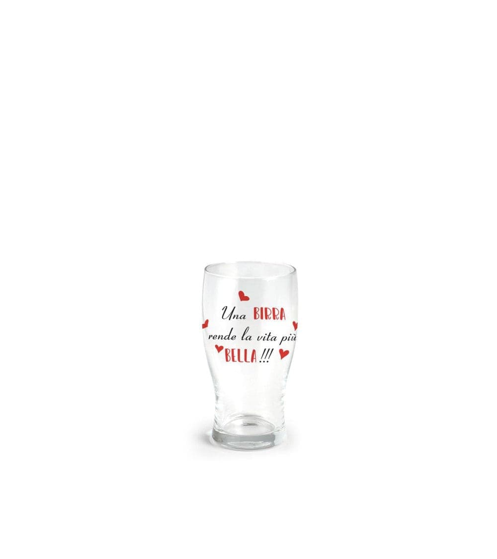 Bicchiere per birra 40 cl con scritta una birra rende la vita piâ?" bella