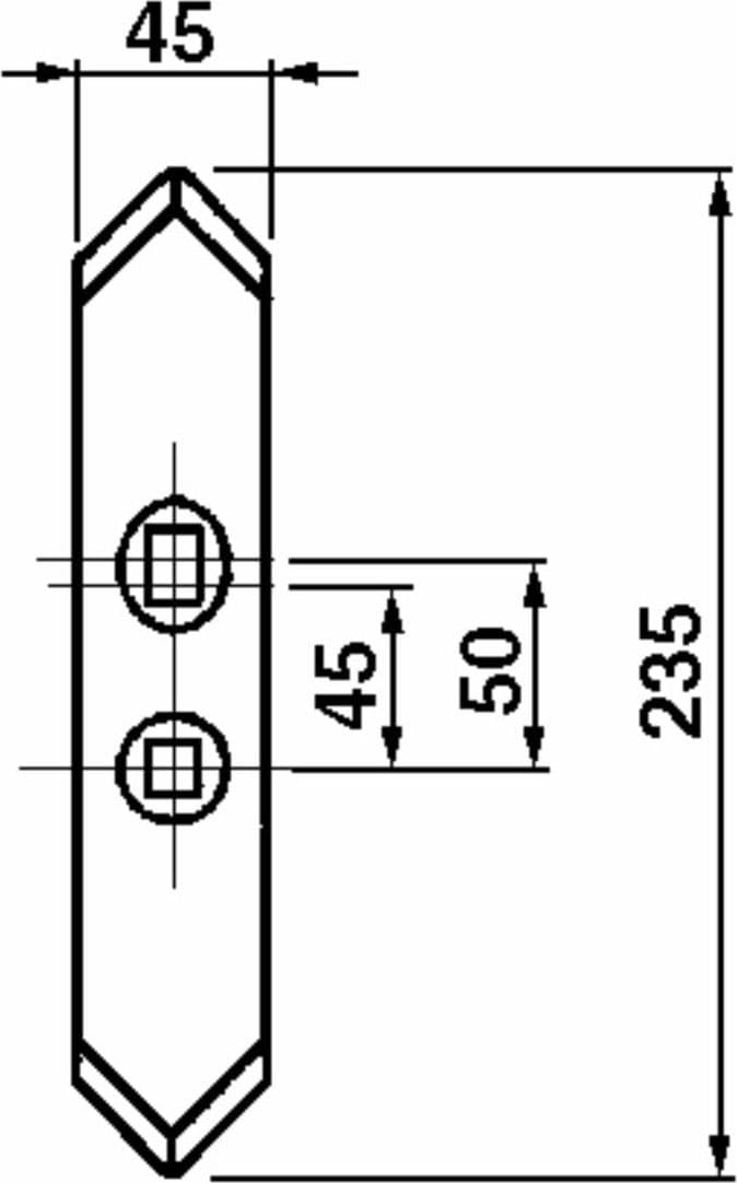 Vomere Reversibile Balestra 45x7mm Interasse 45-50mm confezione da 3 pezzi - 4