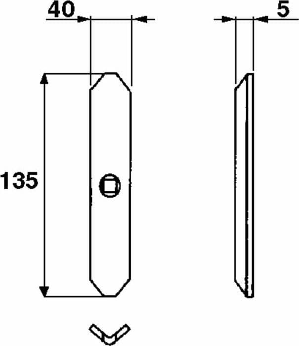 Vomere reversibile 40x6x135 per molla gare - 3