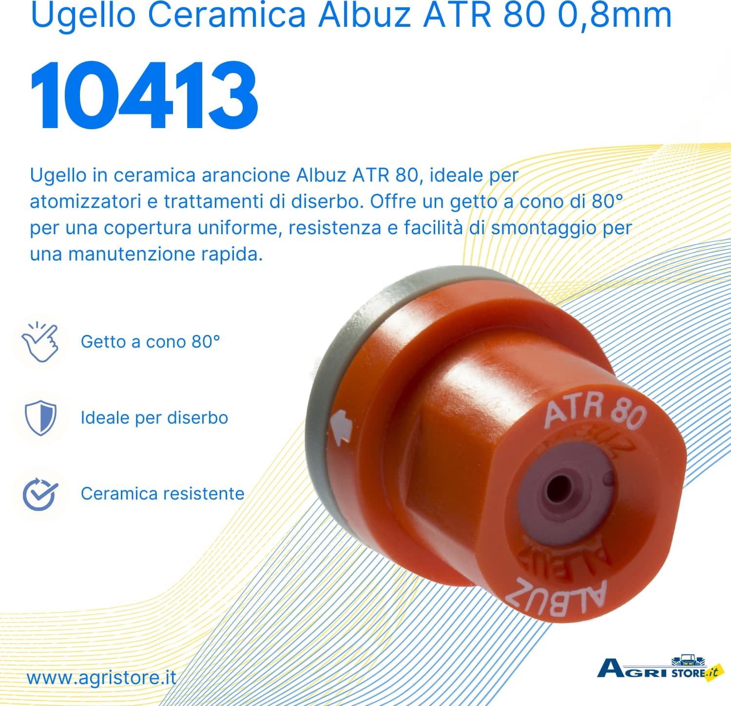 Ugello in ceramica Albuz ATR 80 arancione 0,8mm confezione da 3 pezzi - 2