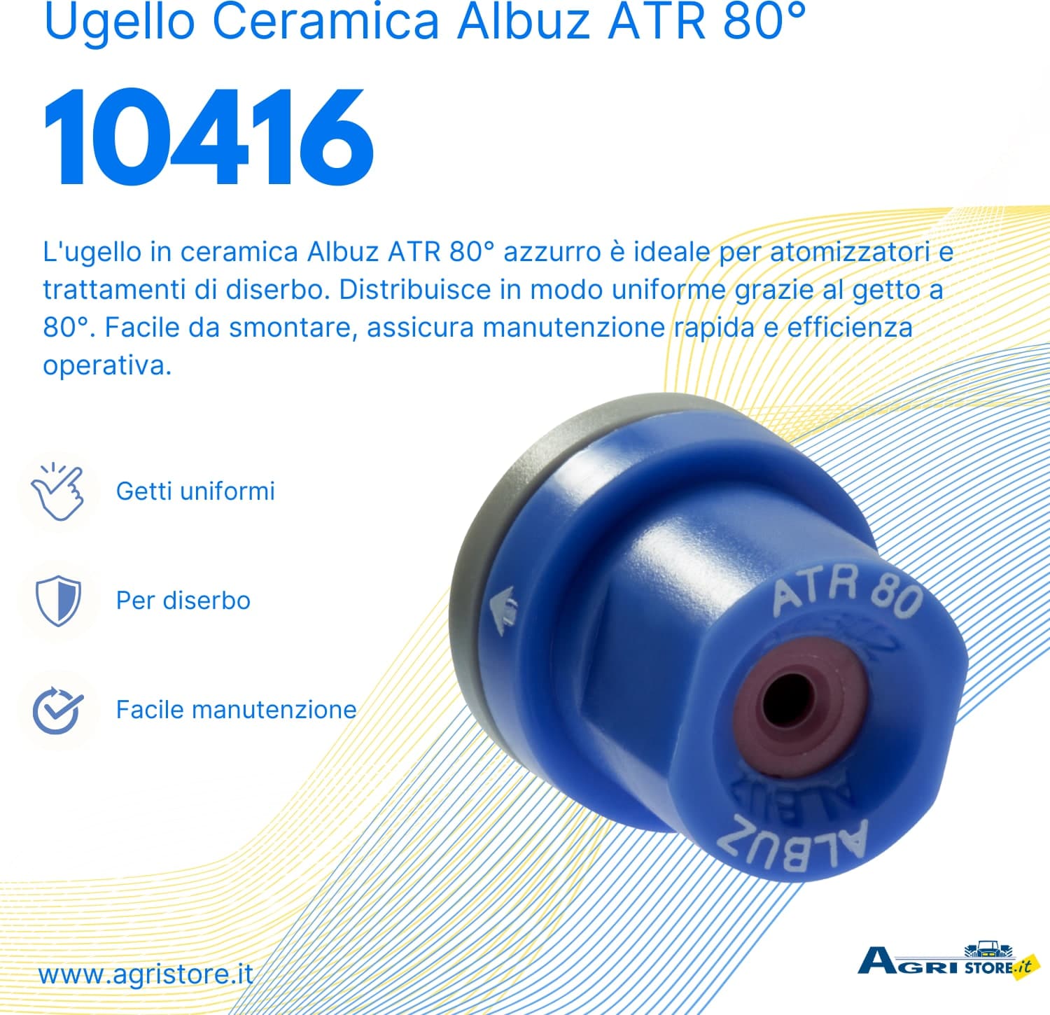 Ugello in ceramica Albuz ATR 80 azzurro 1,4 confezione da 3 pezzi - 2