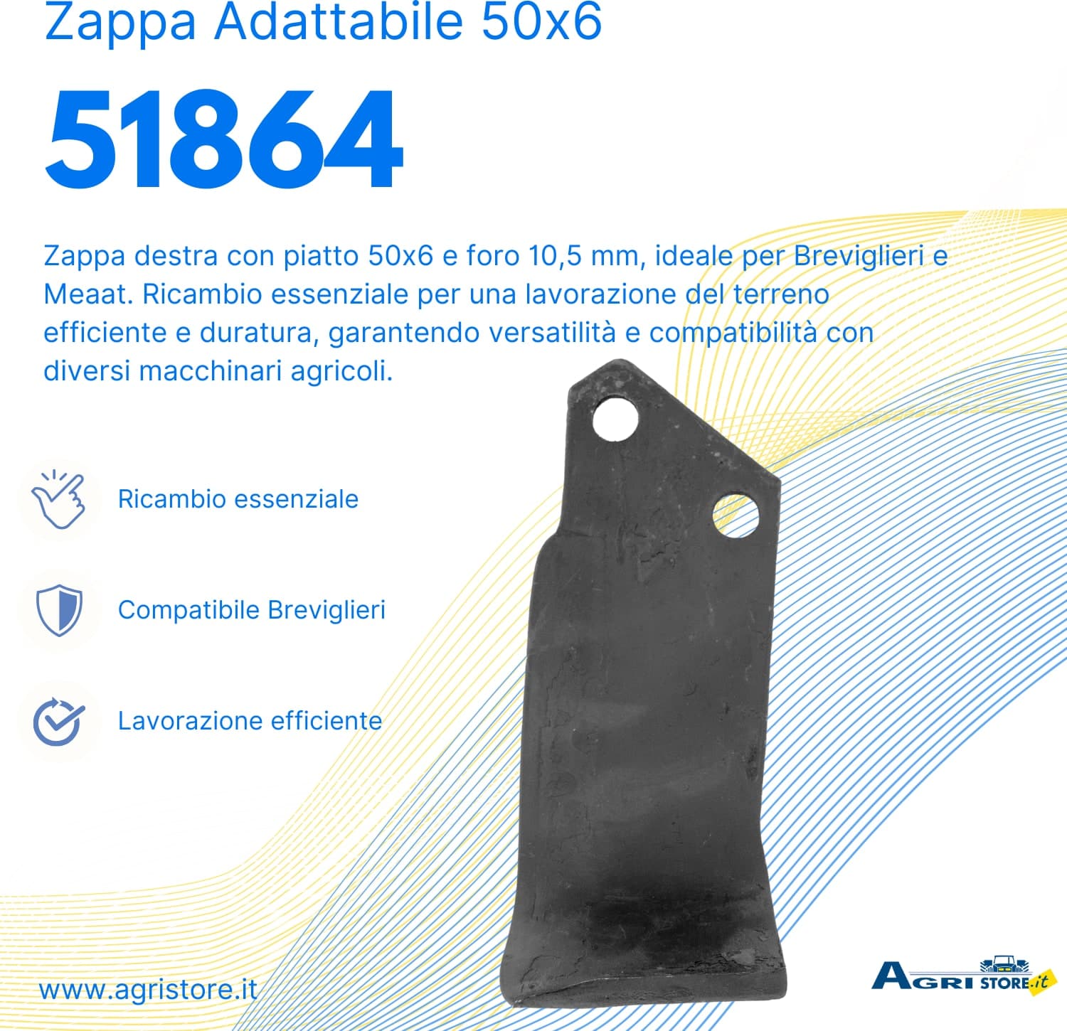 Zappa dx piatto 50x6 e foro 10,5mm adattabile - 6