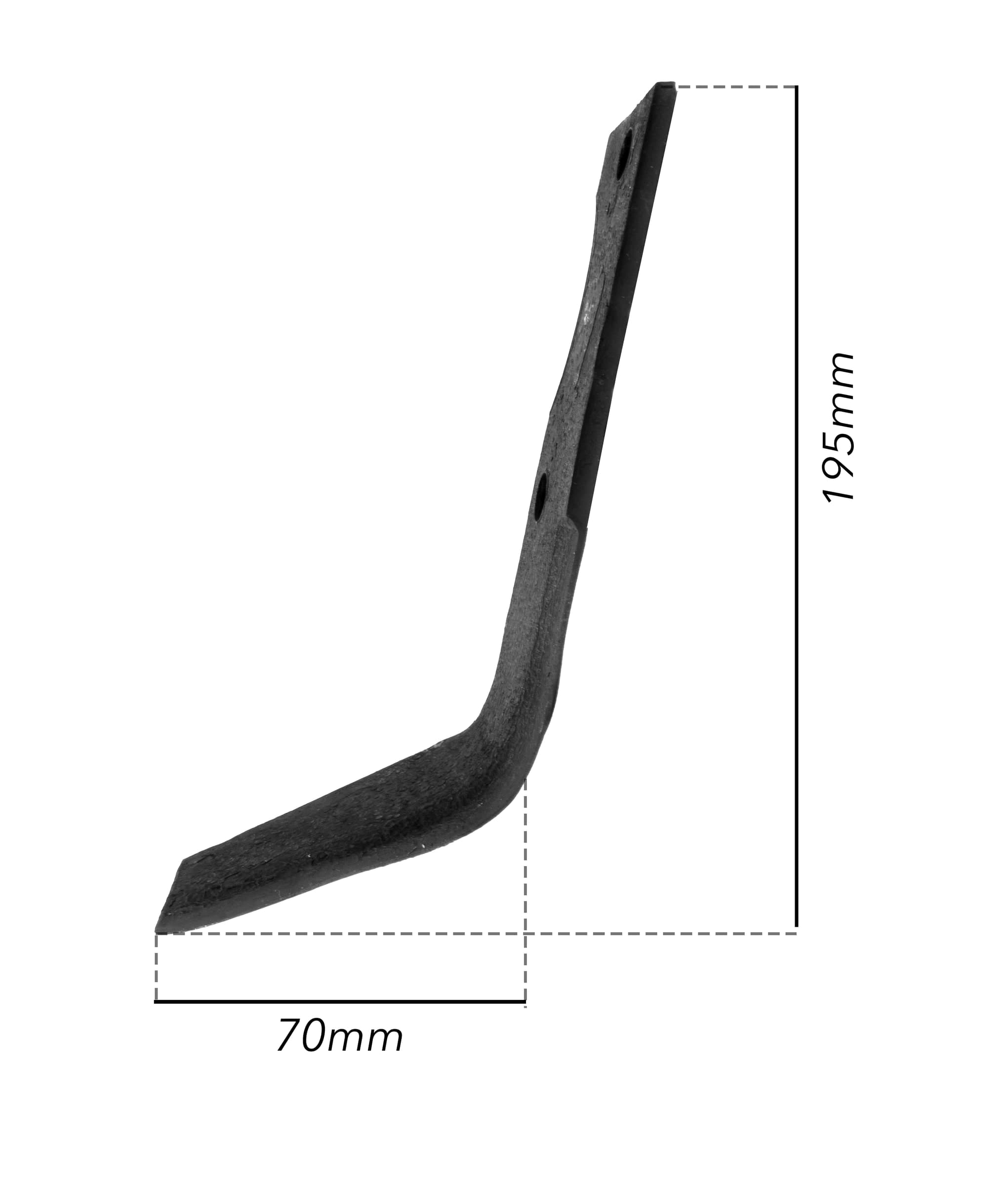 Zappa fresa sx 195x70mm con foro 10,5mm - 5