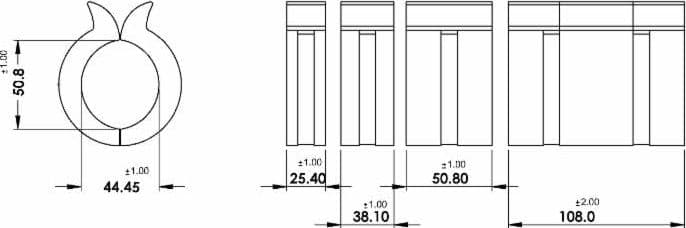 Riduttore di corsa per cilindri spessore 1" per stelo cilindri Ø 45 /50mm - 2