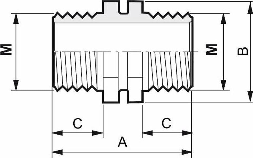 Nipplo passaparete simmetrico G1/2" confezione da 15 pezzi - 2