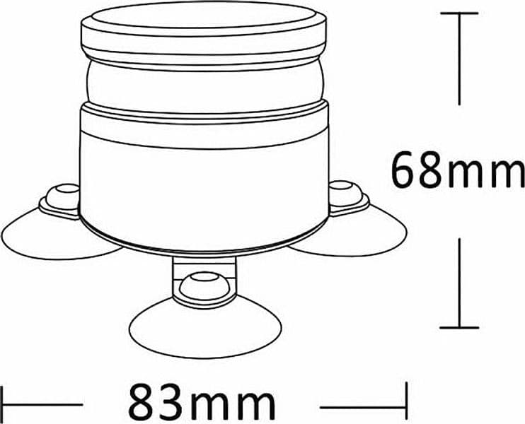 Lampeggiante a 8 LED Mini 12-24V base magnetica o ventosa - 2