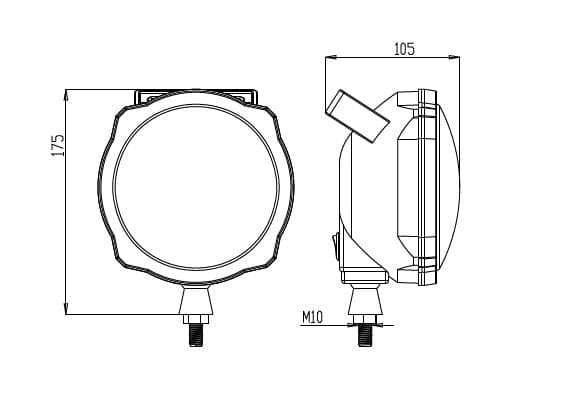 Faro da lavoro alogeno posteriore rotondo Ø 153mm 55-70W senza lampadina - 2