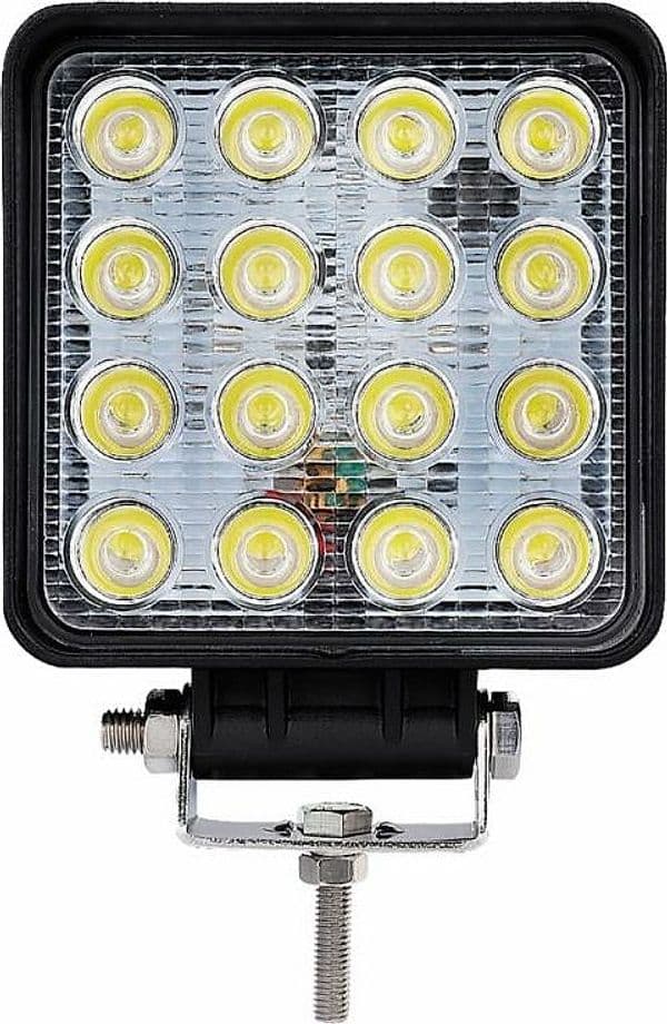 Faro da lavoro 16 LED Epistar a largo raggio freddo 48W IP67 - 2
