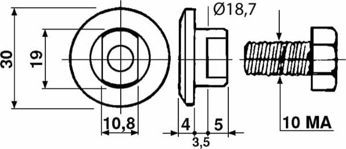 Piattello portalama con bullone adattabile Bcs 56229618 confezione da 3 pezzi - 5