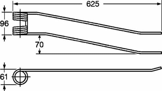 Dente giroandanatore sx lungo adattabile Borello filo 8,5 - 6