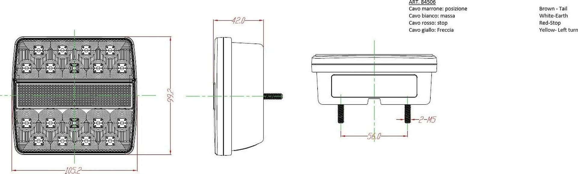 Fanale posteriore sx a LED 12V con 4 funzioni luminose - 2