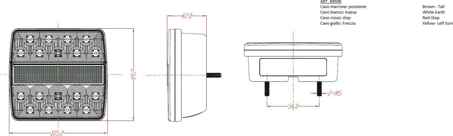Fanale posteriore sx a LED 12V con 4 funzioni luminose - 2