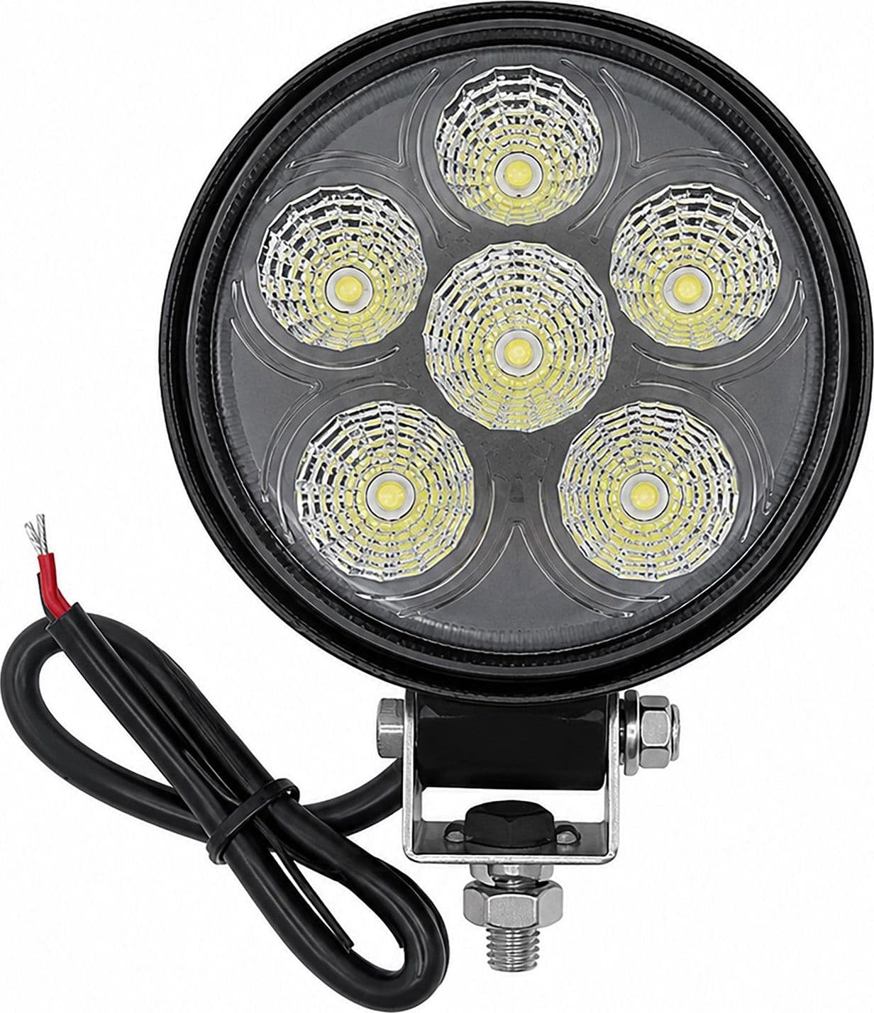 Faro da lavoro 6 LED rotondo ad ampio raggio 18W IP67 - 2