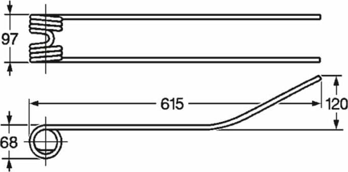 Dente giroandanatore adattabile Lely e Repossi R61A filo 9 confezione da 2 pezzi - 8