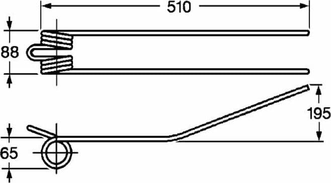 Dente giroandanatore corto adattabile Bcs 8029 filo 9 confezione da 10 pezzi - 7