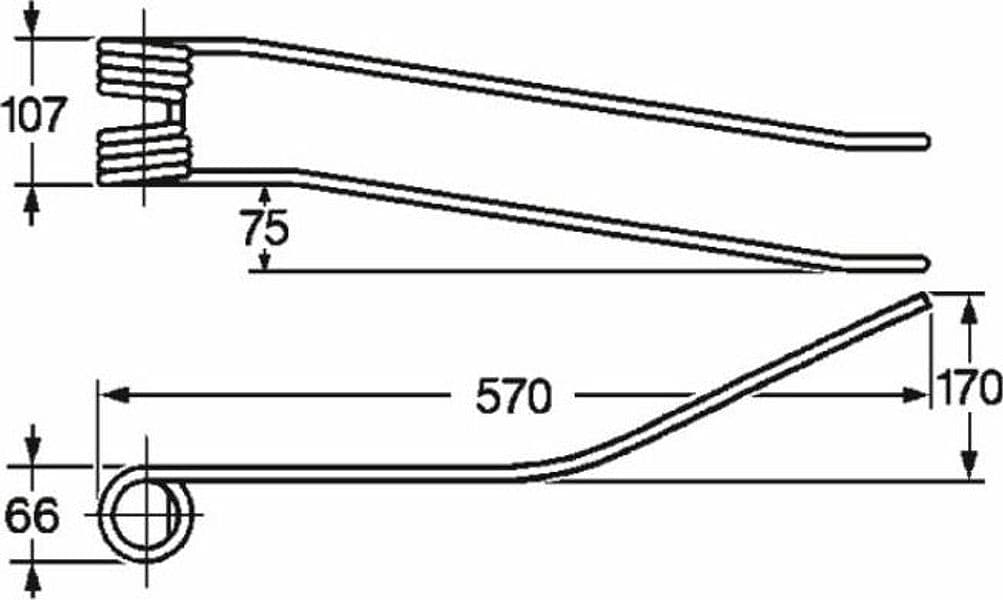 Dente giroandanatore dx a piega centrale adattabile Fiorini 36261090 filo 9 confezione da 2 pezzi - 4
