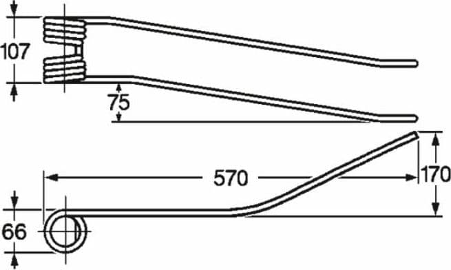 Dente giroandanatore dx a piega centrale adattabile Fiorini 36261090 filo 9 confezione da 2 pezzi - 4