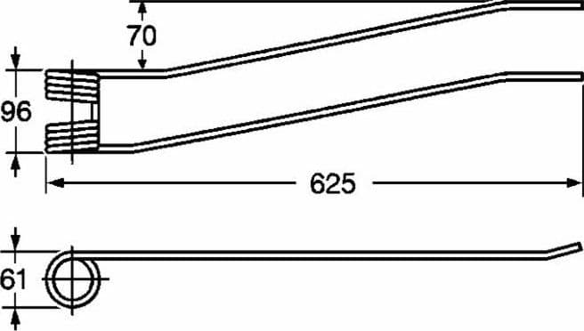 Dente giroandanatore dx lungo adattabile Borello filo 8,5 - 8