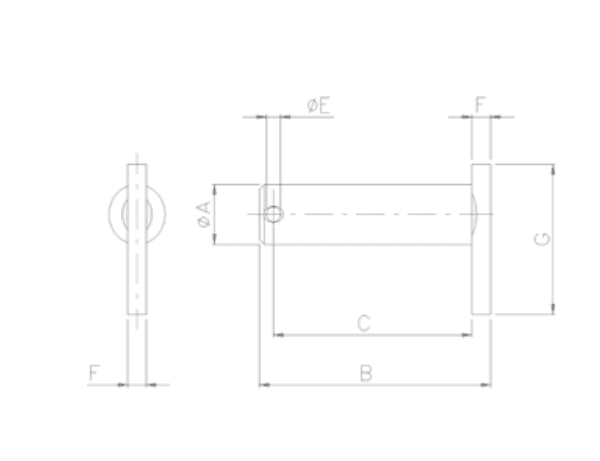 Perno per forcella tir,reg,ø 20x91,5 - 2