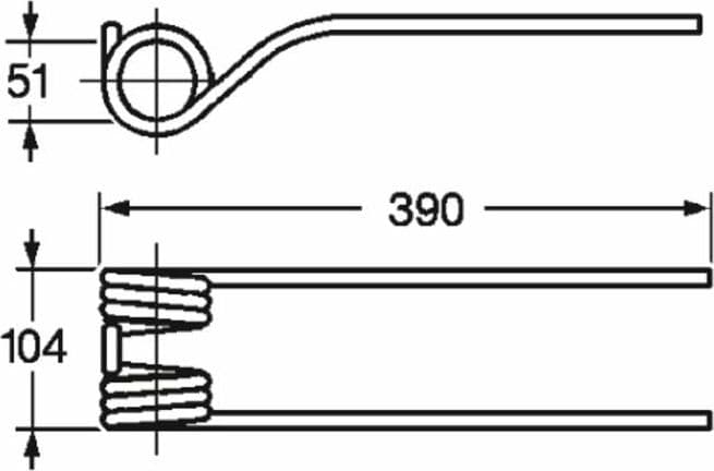 Dente girello adattabile Fella 150,862 e 487,922 filo 9,5 confezione da 5 pezzi - 3