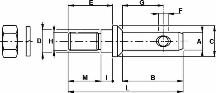 Perno d'attacco ø28-28 m22x1,5 confezione da 2 pezzi - 2