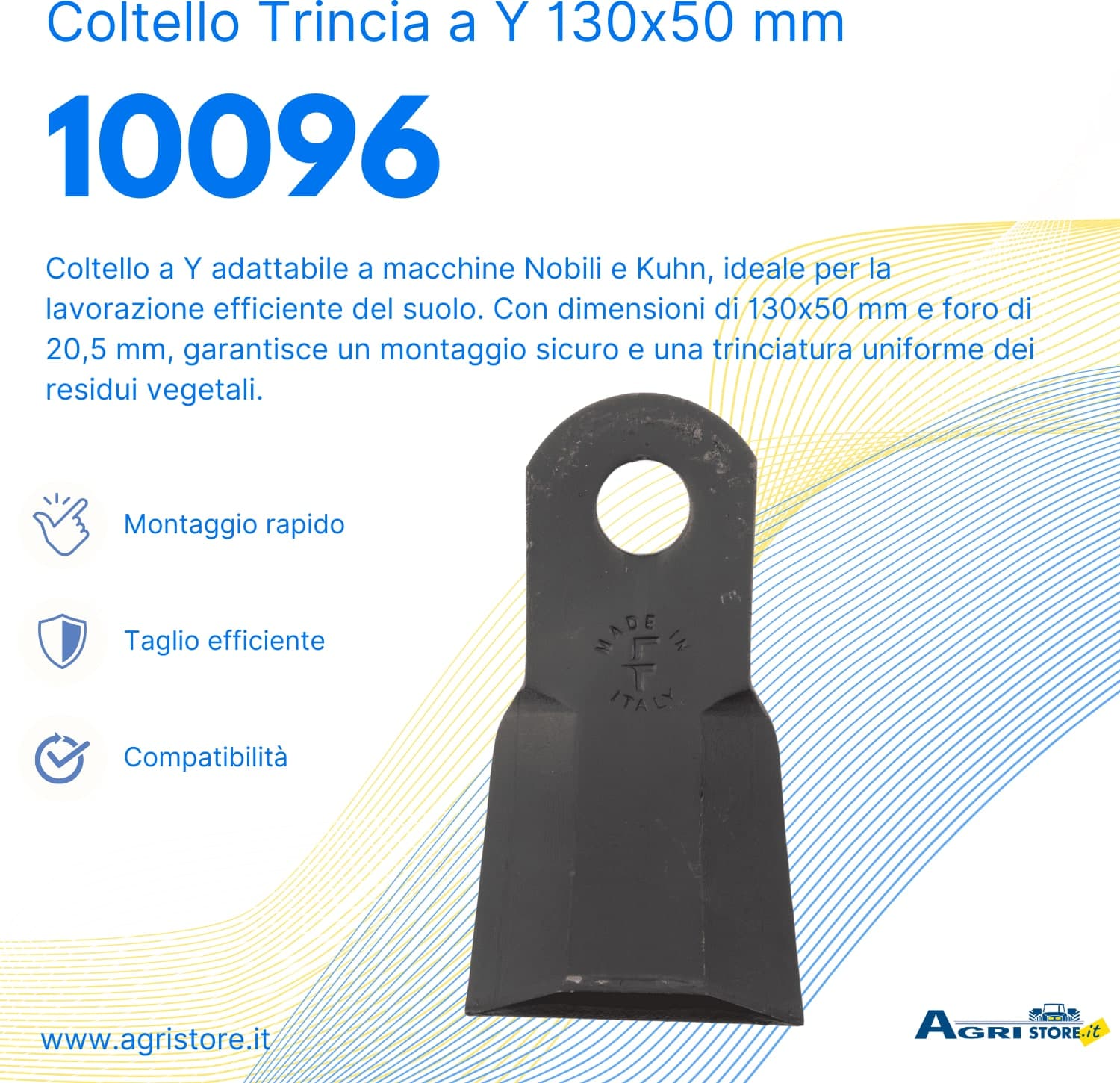 Coltello per trincia a Y altezza 130mm lunghezza 50mm - 6