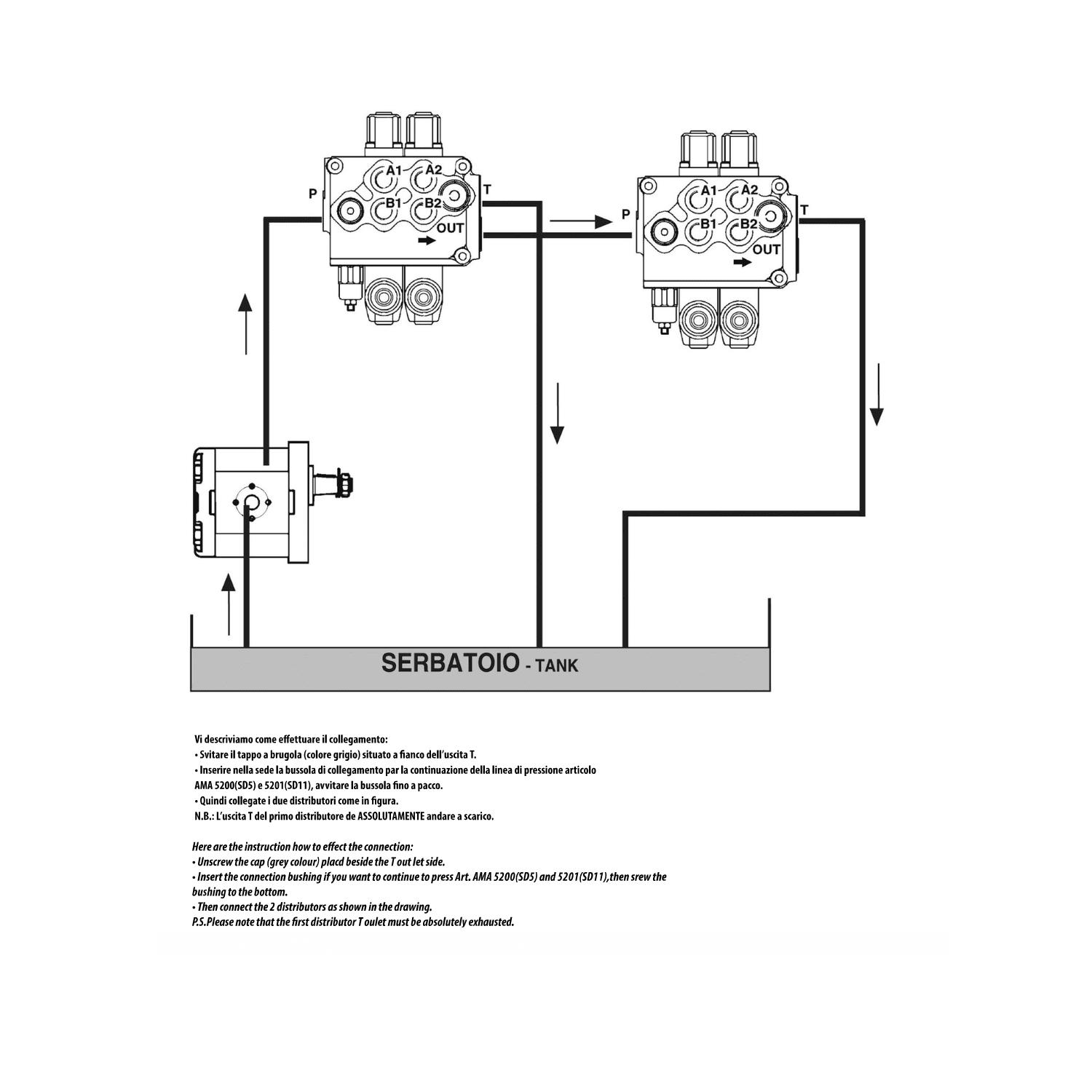 Distributore Walvoil SD11 a 1 leva doppio effetto - 70L - 7