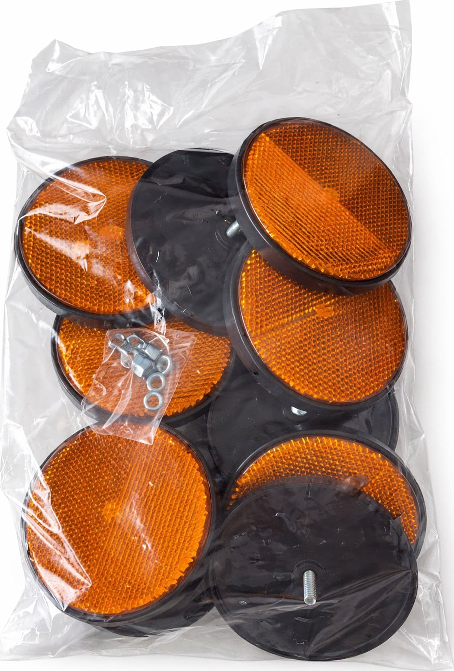 Catarifrangente con vite M5 arancione Ø 80mm confezione da 10 pezzi - 2