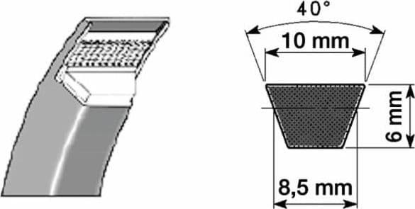 Cinghia trapezoidale in gomma telata tipo Z29mm 730 - 2