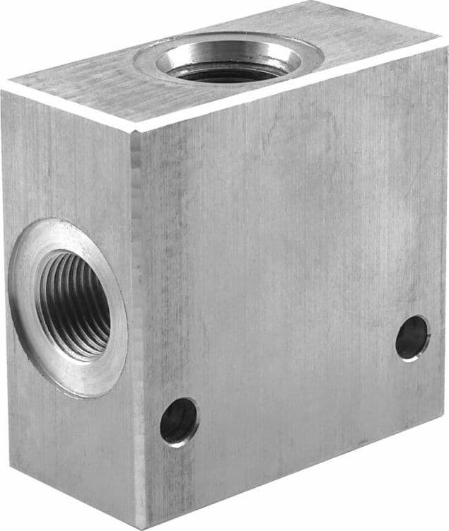Corpo in alluminio per valvole elettriche a 3 vie cavità 3/4"