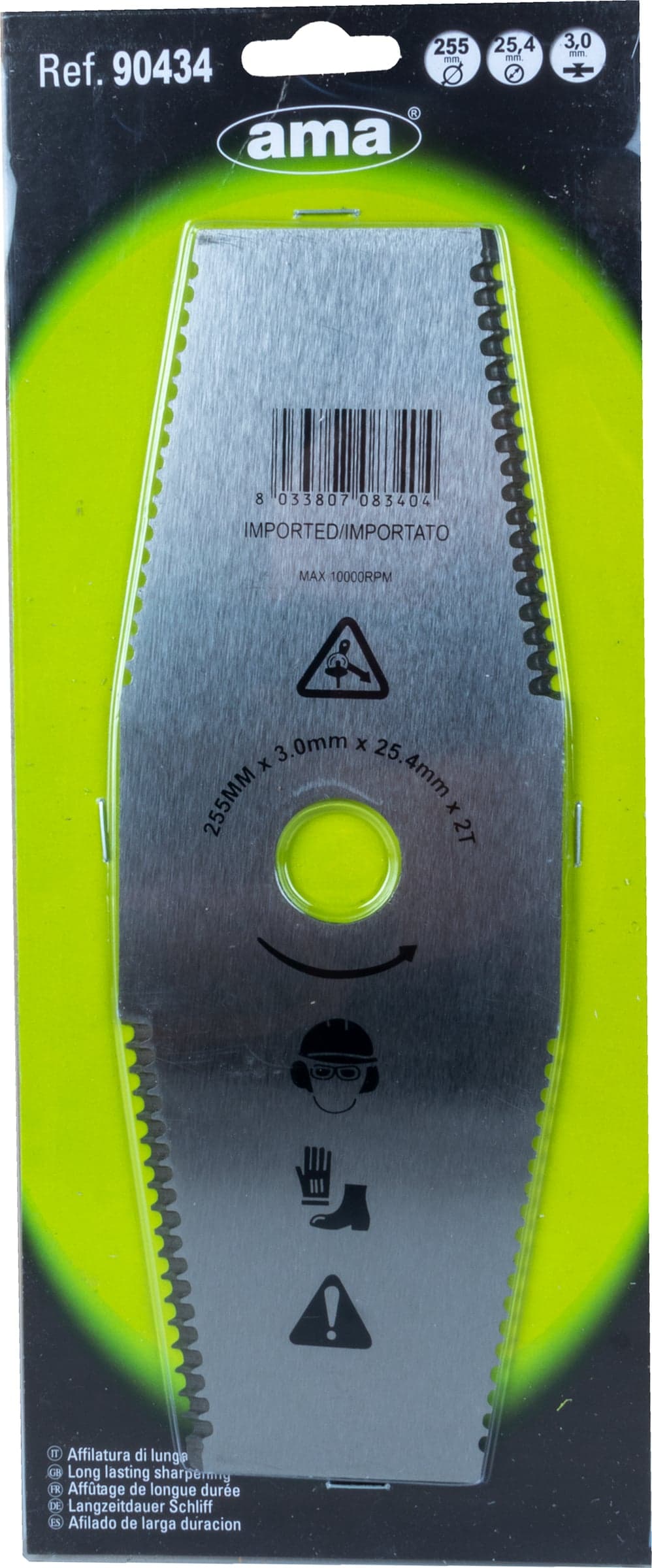 Disco decespugliatore a 2 denti seghettati 255mm - 4
