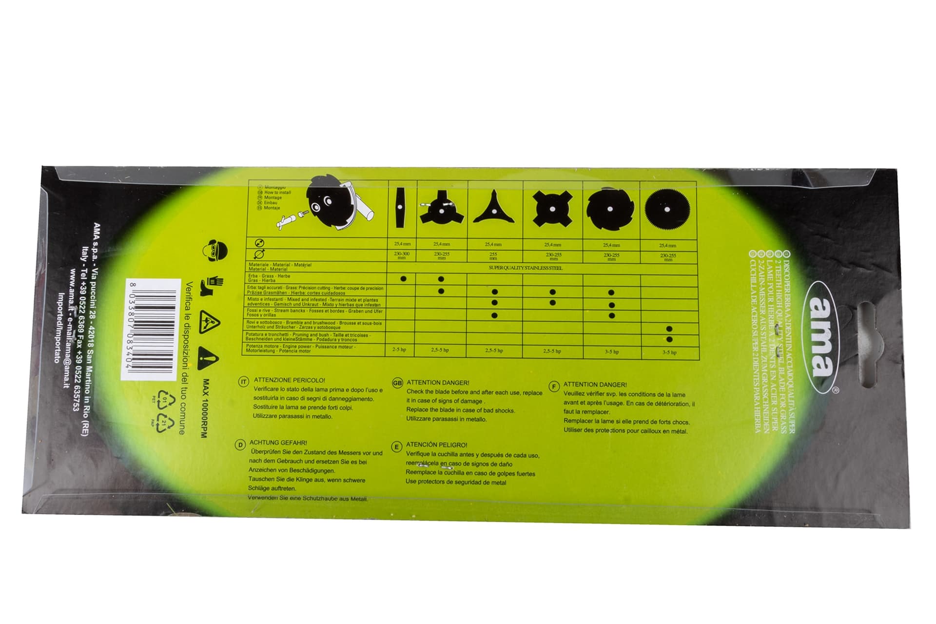 Disco decespugliatore a 2 denti seghettati 255mm - 6
