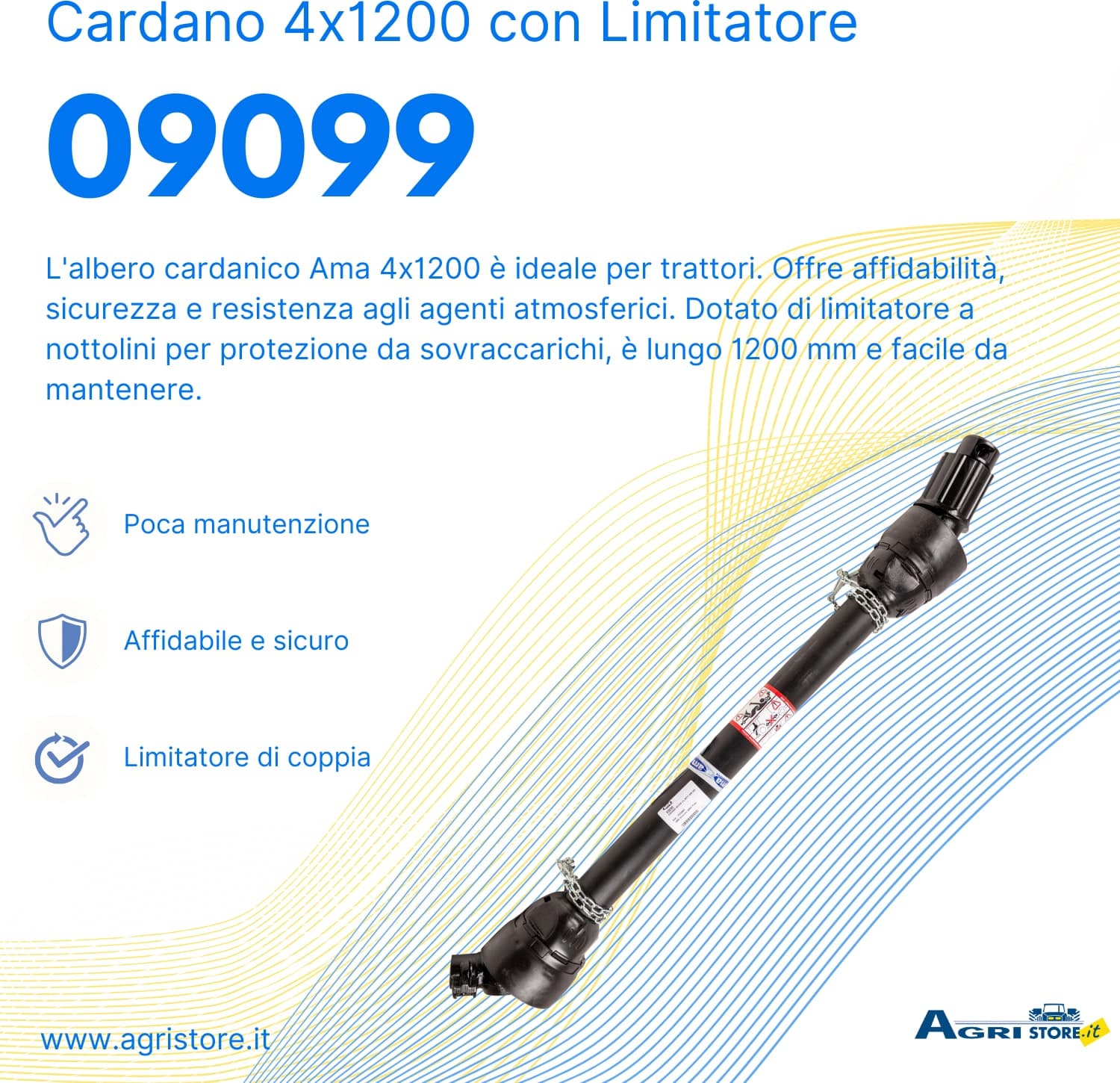 Cardano con limitatore a nottolini 4x1200 - 6