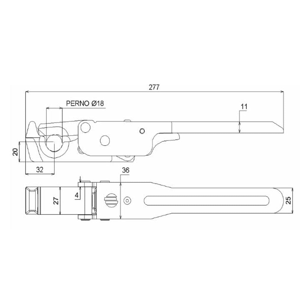 Chiusura universale tipo M50 dritto Ø 18mm - 2