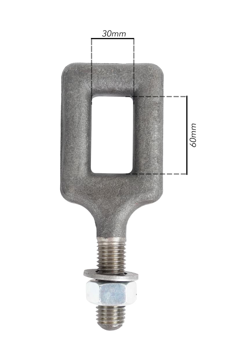 Ciarpa per ancora estirpatore filetto 24MA occhiello rettangolare 60x30mm - 2