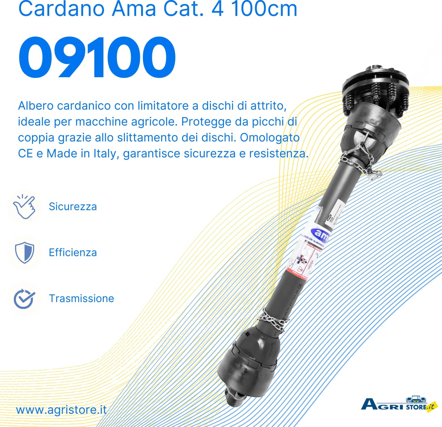Cardano Ama con limitatore a dischi di attrito cat. 4 100cm - 6
