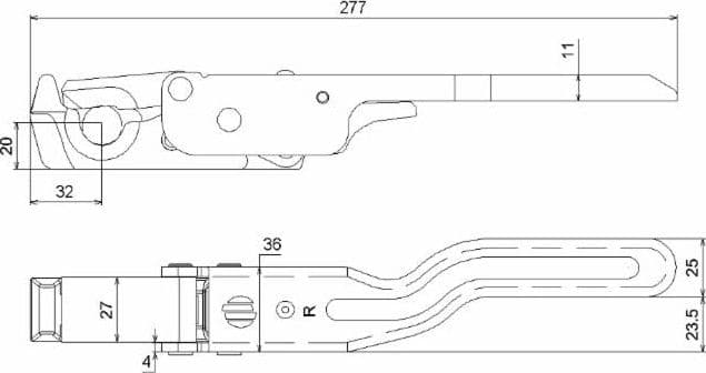 Chiusura universale per rimorchi modello M50 per perno Ø 18mm - 2