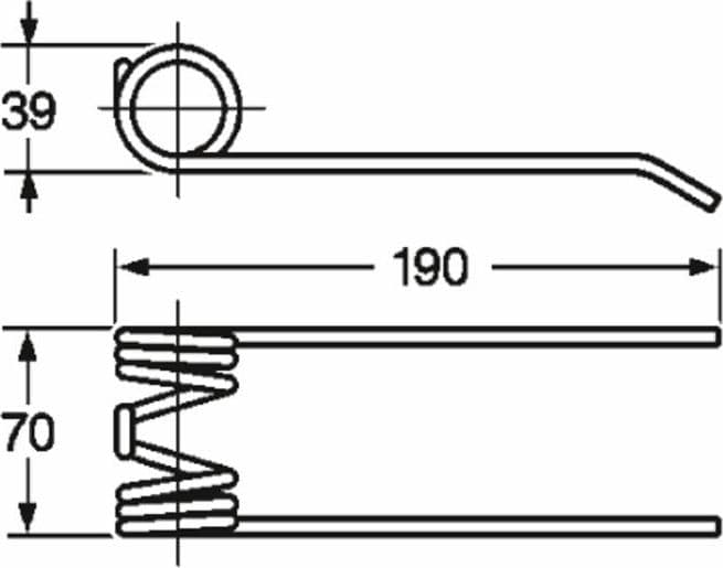 Dente pick-up tipo stretto adattabile Welger 0940,52,25,00 0343,51 filo 5 - 5