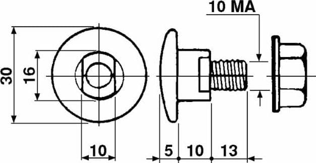 Bullone portalama adattabile Kuhn 562,10100 M10 confezione da 3 pezzi - 5