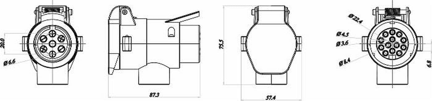 Adattatore con spina 7 poli e presa 13 poli - 2