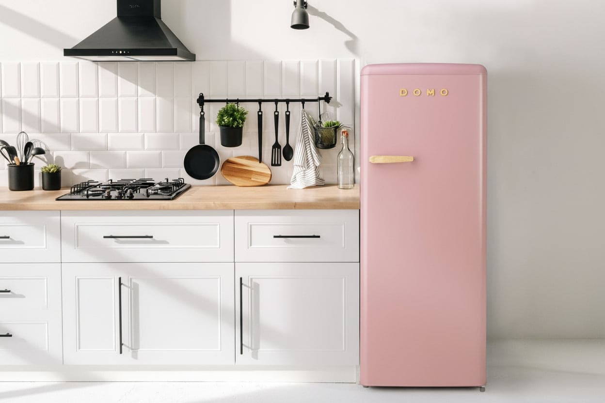 DOMO Frigorifero Mono Porta Retro' Vintage DO91708R Rosa 144 cm CL. D in Autocategorizzazione Elettroccasione - Terlizzi, commercioVirtuoso.it