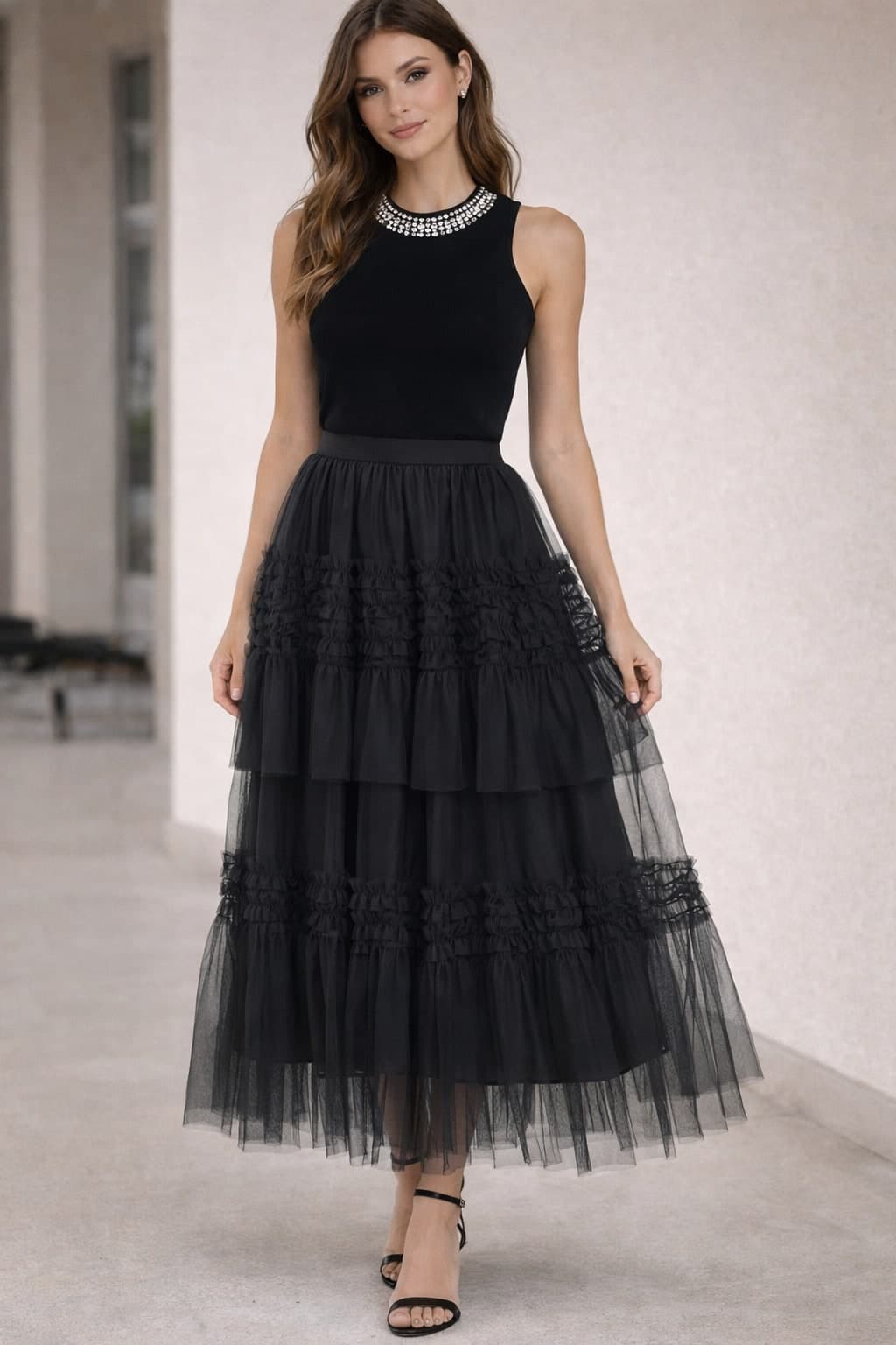 Gonna tulle a balze